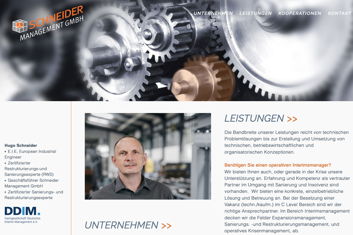 Internetseite Schneider Management